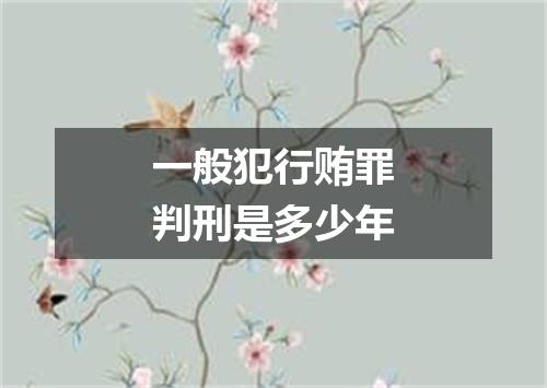 一般犯行贿罪判刑是多少年