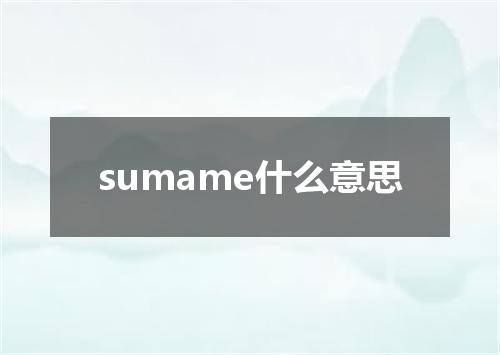 sumame什么意思