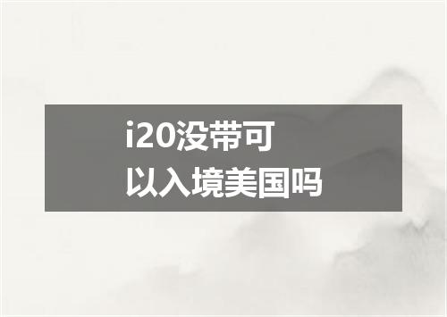 i20没带可以入境美国吗