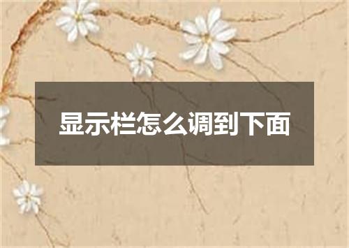 显示栏怎么调到下面