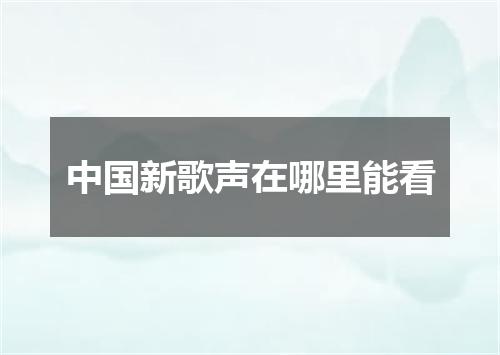 中国新歌声在哪里能看
