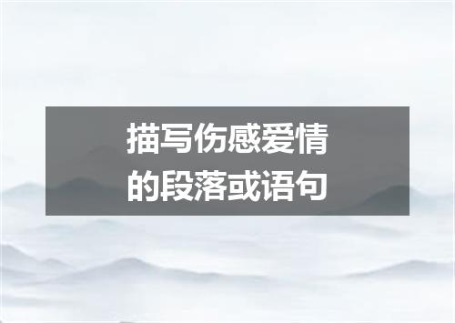 描写伤感爱情的段落或语句