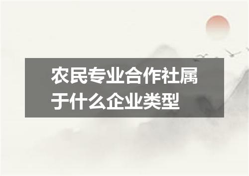 农民专业合作社属于什么企业类型