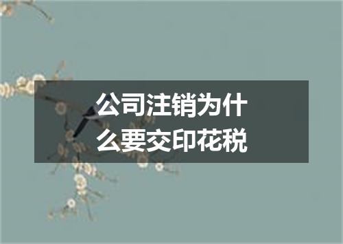 公司注销为什么要交印花税