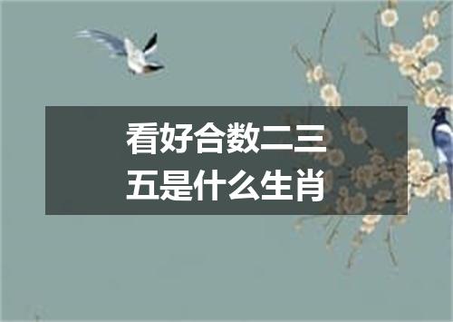 看好合数二三五是什么生肖