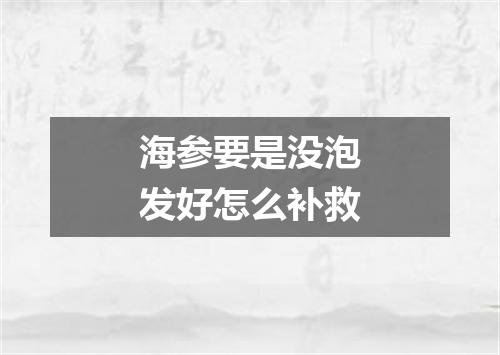 海参要是没泡发好怎么补救