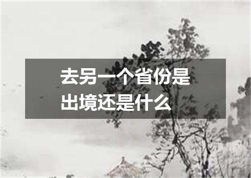 去另一个省份是出境还是什么