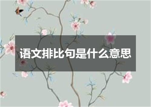 语文排比句是什么意思
