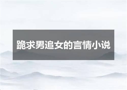 跪求男追女的言情小说