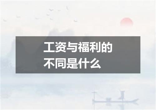 工资与福利的不同是什么