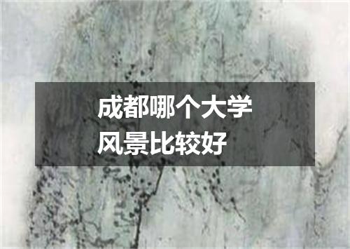 成都哪个大学风景比较好