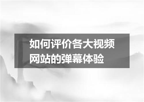如何评价各大视频网站的弹幕体验