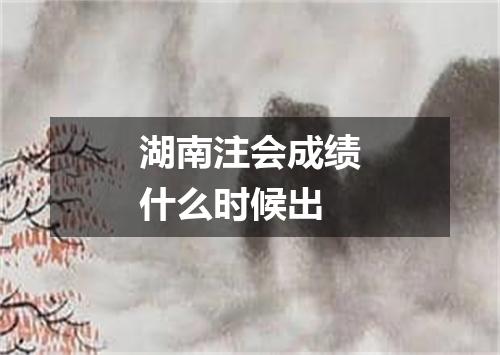 湖南注会成绩什么时候出