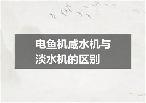 电鱼机咸水机与淡水机的区别