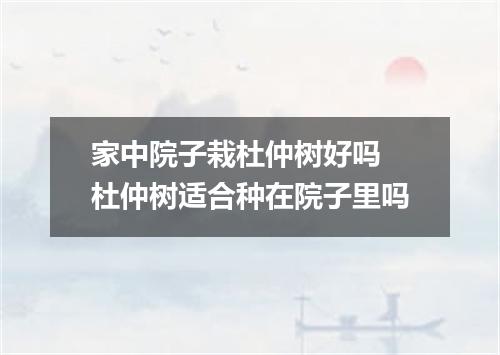 家中院子栽杜仲树好吗 杜仲树适合种在院子里吗