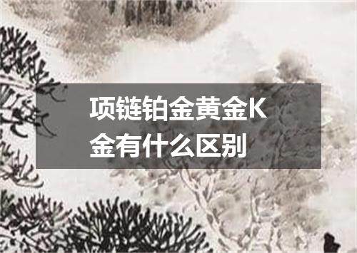 项链铂金黄金K金有什么区别