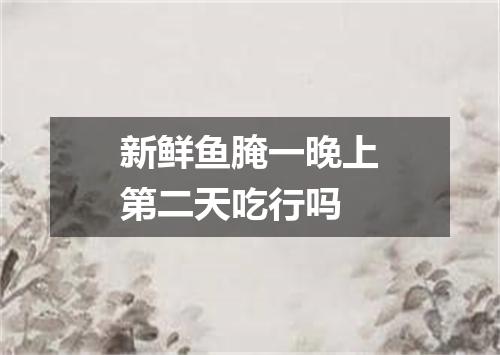 新鲜鱼腌一晚上第二天吃行吗