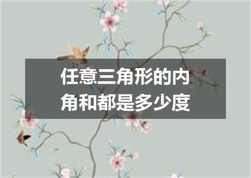 任意三角形的内角和都是多少度