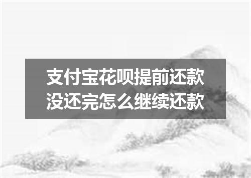 支付宝花呗提前还款没还完怎么继续还款
