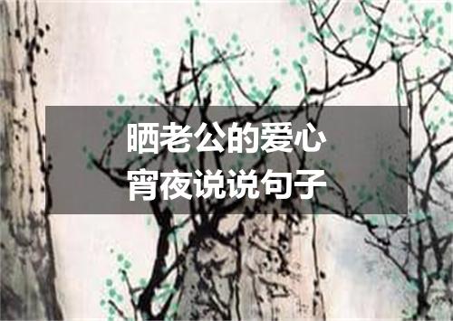 晒老公的爱心宵夜说说句子