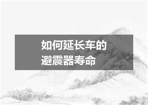 如何延长车的避震器寿命