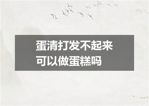 蛋清打发不起来可以做蛋糕吗