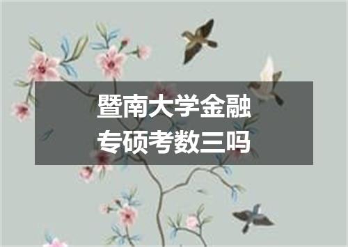 暨南大学金融专硕考数三吗