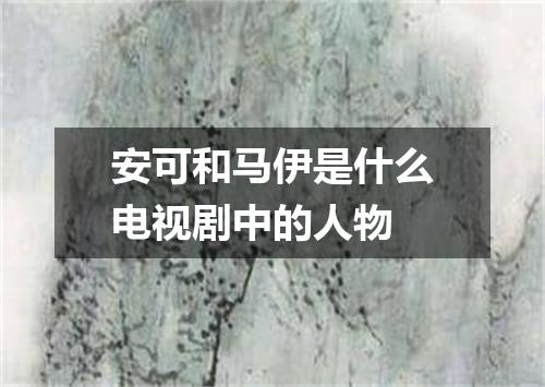 安可和马伊是什么电视剧中的人物