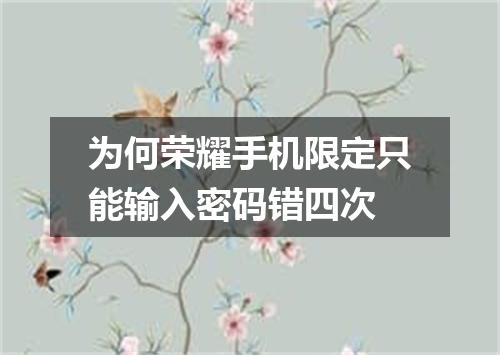 为何荣耀手机限定只能输入密码错四次