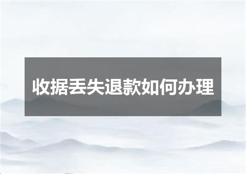 收据丢失退款如何办理