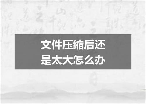 文件压缩后还是太大怎么办