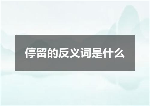 停留的反义词是什么