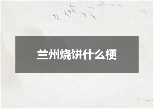 兰州烧饼什么梗