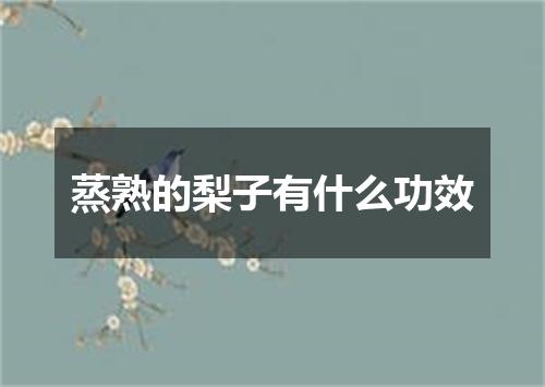 蒸熟的梨子有什么功效