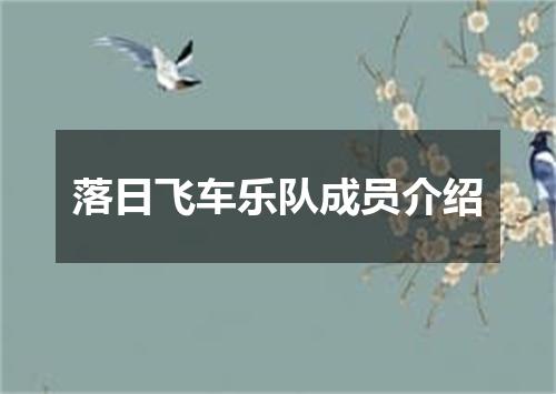 落日飞车乐队成员介绍