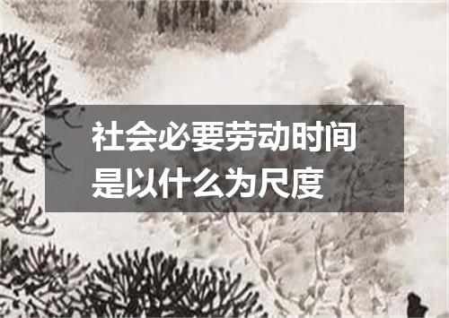 社会必要劳动时间是以什么为尺度