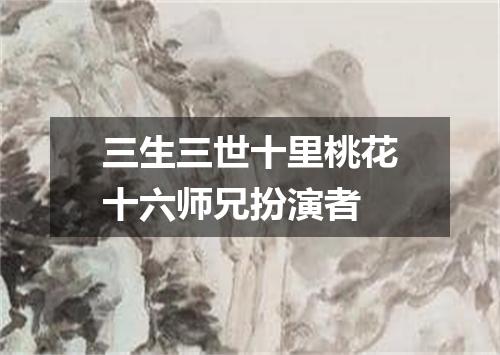 三生三世十里桃花十六师兄扮演者