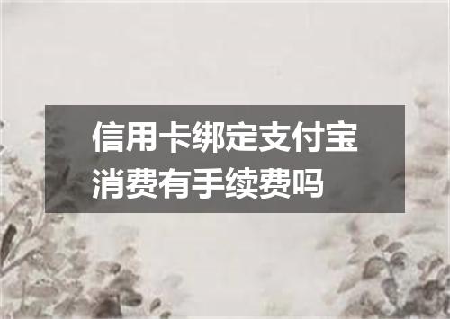 信用卡绑定支付宝消费有手续费吗