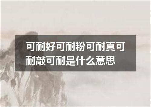 可耐好可耐粉可耐真可耐敲可耐是什么意思