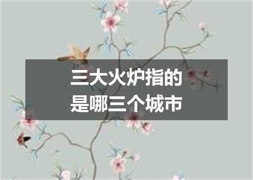 三大火炉指的是哪三个城市