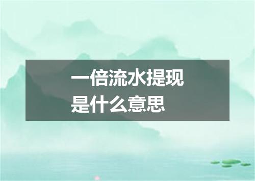 一倍流水提现是什么意思