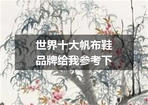 世界十大帆布鞋品牌给我参考下