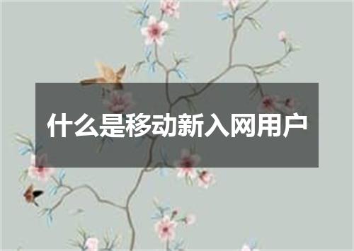 什么是移动新入网用户