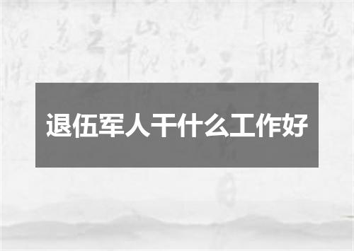 退伍军人干什么工作好