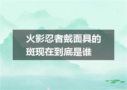 火影忍者戴面具的斑现在到底是谁