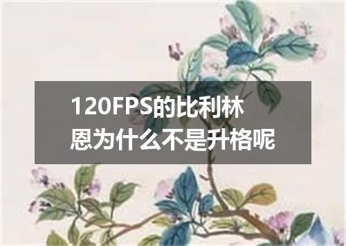 120FPS的比利林恩为什么不是升格呢