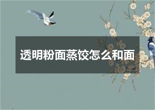 透明粉面蒸饺怎么和面