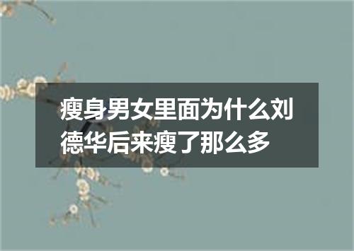 瘦身男女里面为什么刘德华后来瘦了那么多