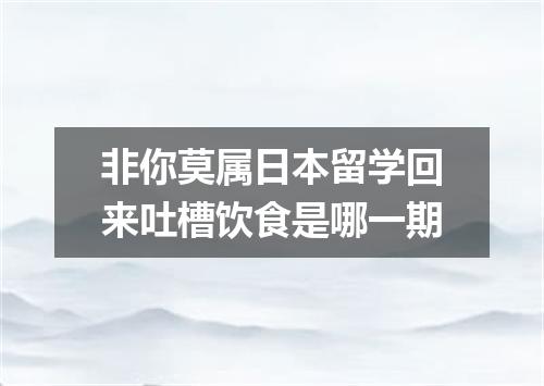 非你莫属日本留学回来吐槽饮食是哪一期