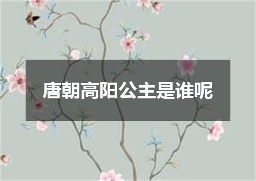 唐朝高阳公主是谁呢
